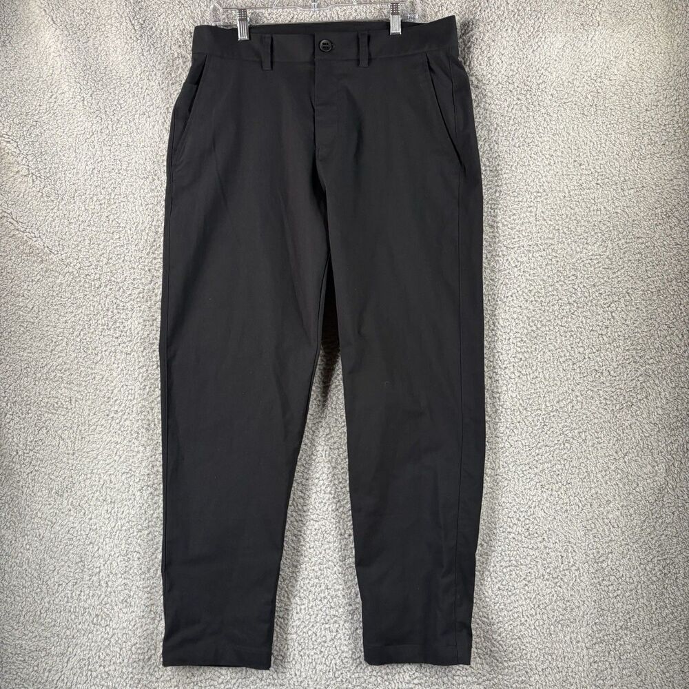 Lululemon ABC 5-Pocket Pants Men 33x29 Black Tapered Fit Stretch Chinos Khakis